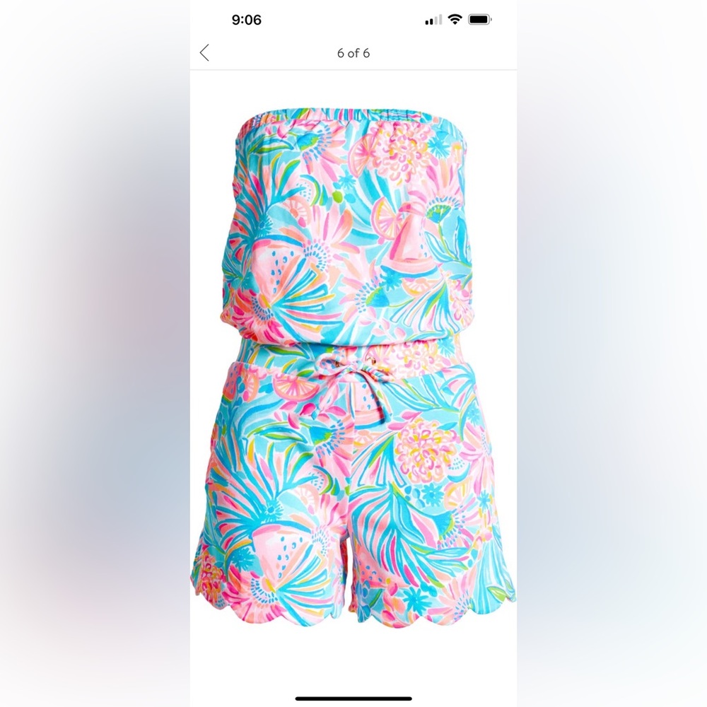 Lilly Pulitzer Jace Print Strapless Romper XS